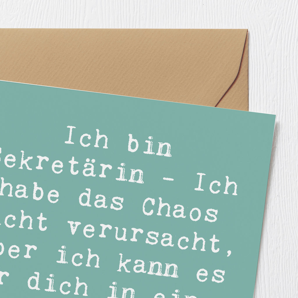 Deluxe Karte Spruch Ich bin Sekretärin - Ich habe das Chaos nicht verursacht, aber ich kann es für dich in einer Excel-Tabelle organisieren! Karte, Grußkarte, Klappkarte, Einladungskarte, Glückwunschkarte, Hochzeitskarte, Geburtstagskarte, Hochwertige Grußkarte, Hochwertige Klappkarte, Beruf, Ausbildung, Jubiläum, Abschied, Rente, Kollege, Kollegin, Geschenk, Schenken, Arbeitskollege, Mitarbeiter, Firma, Danke, Dankeschön