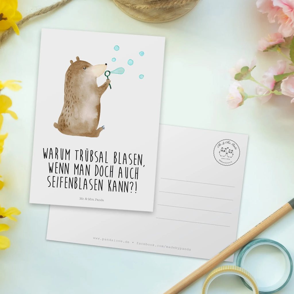 Postkarte Bär Seifenblasen Postkarte, Karte, Geschenkkarte, Grußkarte, Einladung, Ansichtskarte, Geburtstagskarte, Einladungskarte, Dankeskarte, Ansichtskarten, Einladung Geburtstag, Einladungskarten Geburtstag, Bär, Teddy, Teddybär, Seifenblasen Bär Lustig Sein Glücklich Traurig Happy