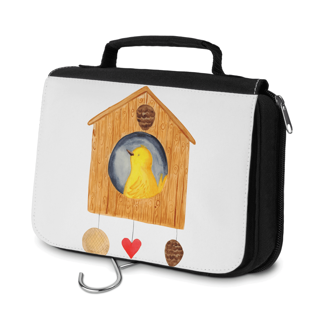 Kulturbeutel Vogelhaus sweet Home Kulturbeutel, Zum Aufhängen, Waschtasche, Kosmetiktasche, Damen, Herren, Aufbewahrungstasche, Schminktasche, Kosmetikbeutel, Organizer, Kulturtasche, Schminkutensil, Tiermotive, Gute Laune, lustige Sprüche, Tiere, Vogelhaus, Vogel, Home sweet Home, Einzug, Umzug, Geschenk, Einzugsgeschenk, Hausbau, Haus