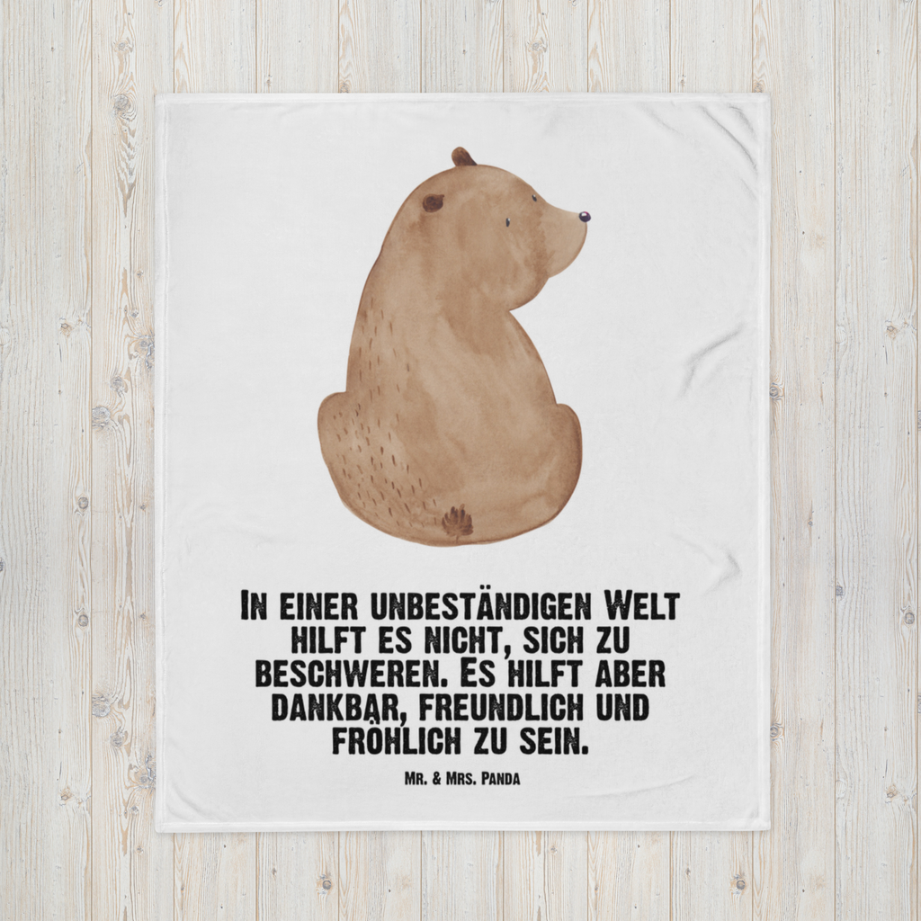 Babydecke Bär Schulterblick Babydecke, Babygeschenk, Geschenk Geburt, Babyecke Kuscheldecke, Krabbeldecke, Bär, Teddy, Teddybär, Selbstachtung, Weltansicht, Motivation, Bären, Bärenliebe, Weisheit