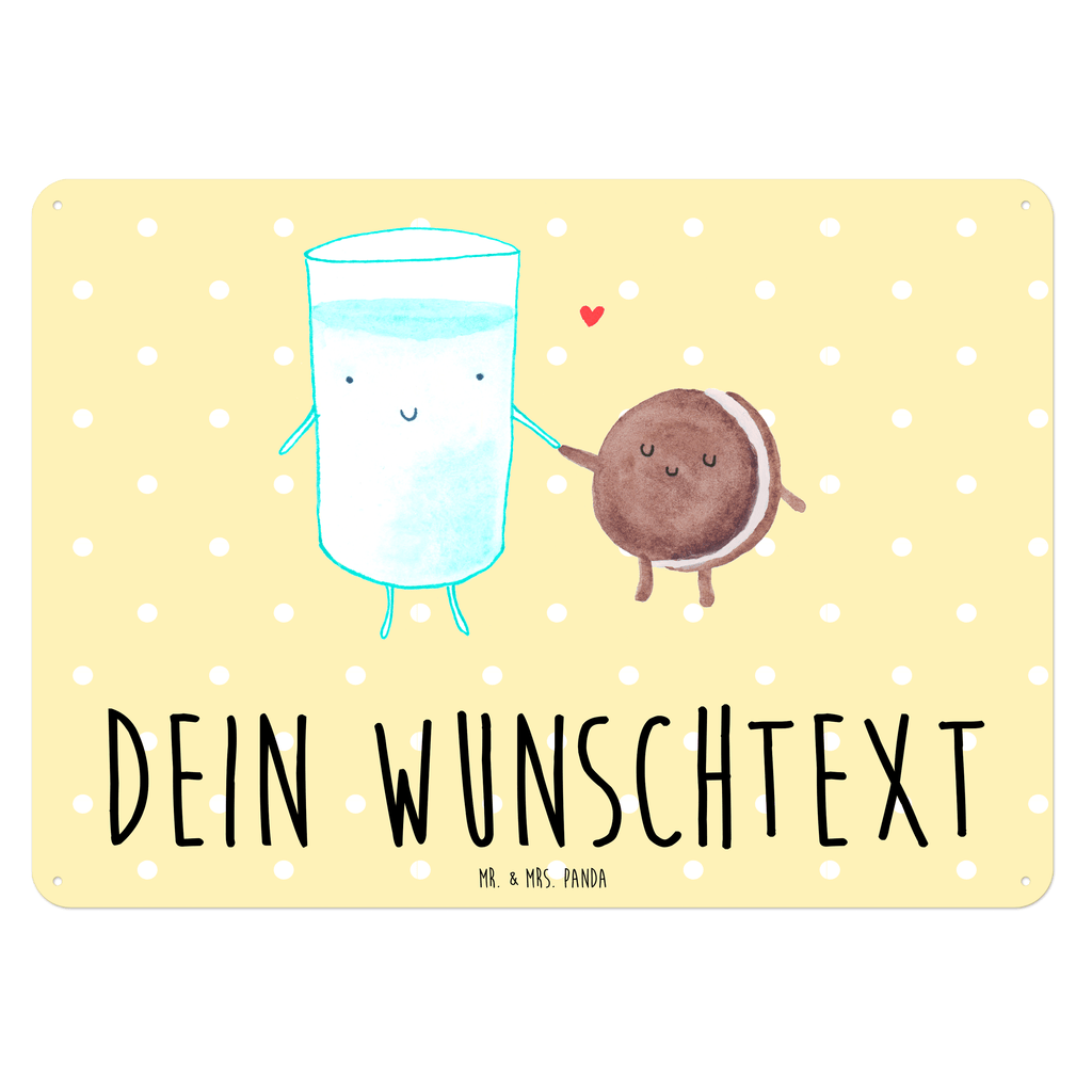 Personalisiertes Blechschild Milch Keks Blechschild, Metallschild, Geschenk Schild, Schild, Magnet-Metall-Schild, Deko Schild, Wandschild, Wand-Dekoration, Türschild, Tiermotive, Gute Laune, lustige Sprüche, Tiere, Milk, Cookie, Milch, Keks, Kekse, Kaffee, Einladung Frühstück, Motiv süß, romantisch, perfektes Paar