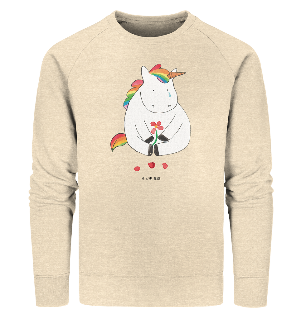 Organic Pullover Einhorn Traurig Pullover, Pullover Männer, Pullover Frauen, Sweatshirt, Sweatshirt Männer, Sweatshirt Frauen, Unisex, Einhorn, Einhörner, Einhorn Deko, Pegasus, Unicorn, Glitzer, Trösten. Freundschaft, Freunde, Liebe, Trauer, Grußkarte, Blume