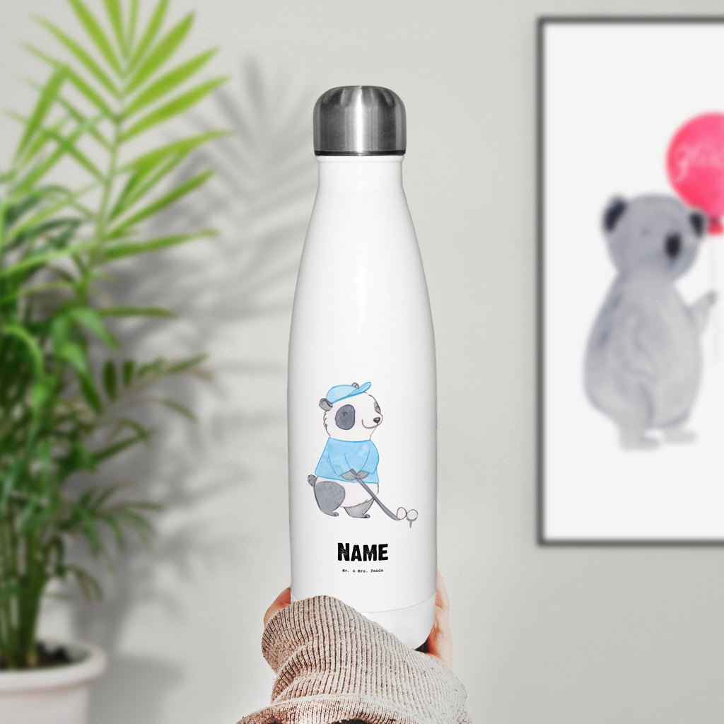 Personalisierte Thermosflasche Panda Golfen Tage Personalisierte Isolierflasche, Personalisierte Thermoflasche, Personalisierte Trinkflasche, Trinkflasche Mit Namen, Wunschname, Bedrucken, Namensflasche, Geschenk, Sport, Sportart, Hobby, Schenken, Danke, Dankeschön, Auszeichnung, Gewinn, Sportler, Golfen, Golf spielen, Golfplatz, Golfturnier, Golf Verein