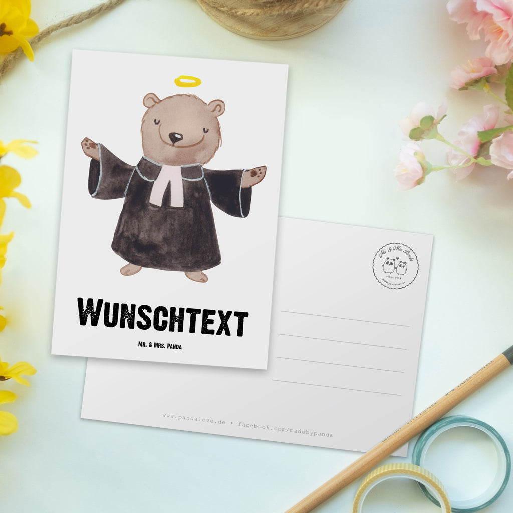 Personalisierte Postkarte Pfarrer mit Herz Postkarte mit Namen, Postkarte bedrucken, Postkarte mit Wunschtext, Postkarte personalisierbar, Geschenkkarte mit Namen, Grußkarte mit Namen, Karte mit Namen, Einladung mit Namen, Ansichtskarte mit Namen, Geschenkkarte mit Wunschtext, Grußkarte mit Wunschtext, Karte mit Wunschtext, Einladung mit Wunschtext, Ansichtskarte mit Wunschtext, Beruf, Ausbildung, Jubiläum, Abschied, Rente, Kollege, Kollegin, Geschenk, Schenken, Arbeitskollege, Mitarbeiter, Firma, Danke, Dankeschön, Pastor, Diener Gottes<br />Geistlicher, Pfarrer, Prediger<br />Priester, Theologe, Kirche