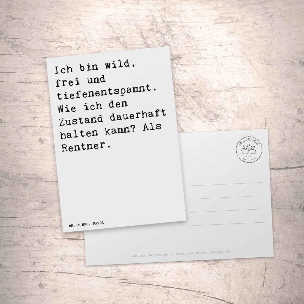 Postkarte Sprüche und Zitate Ich bin wild, frei und tiefenentspannt. Wie ich den Zustand dauerhaft halten kann? Als Rentner. Postkarte, Karte, Geschenkkarte, Grußkarte, Einladung, Ansichtskarte, Geburtstagskarte, Einladungskarte, Dankeskarte, Ansichtskarten, Einladung Geburtstag, Einladungskarten Geburtstag, Spruch, Sprüche, lustige Sprüche, Weisheiten, Zitate, Spruch Geschenke, Spruch Sprüche Weisheiten Zitate Lustig Weisheit Worte