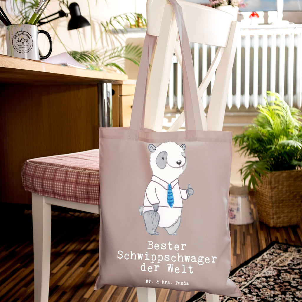 Tragetasche Panda Bester Schwippschwager der Welt Beuteltasche, Beutel, Einkaufstasche, Jutebeutel, Stoffbeutel, Tasche, Shopper, Umhängetasche, Strandtasche, Schultertasche, Stofftasche, Tragetasche, Badetasche, Jutetasche, Einkaufstüte, Laptoptasche, für, Dankeschön, Geschenk, Schenken, Geburtstag, Geburtstagsgeschenk, Geschenkidee, Danke, Bedanken, Mitbringsel, Freude machen, Geschenktipp, Schwippschwager, Schwibschwager, Schwipschwager, Schwager, Schwager des Ehepartners, Familie, Verwandtschaft, angeheiratet