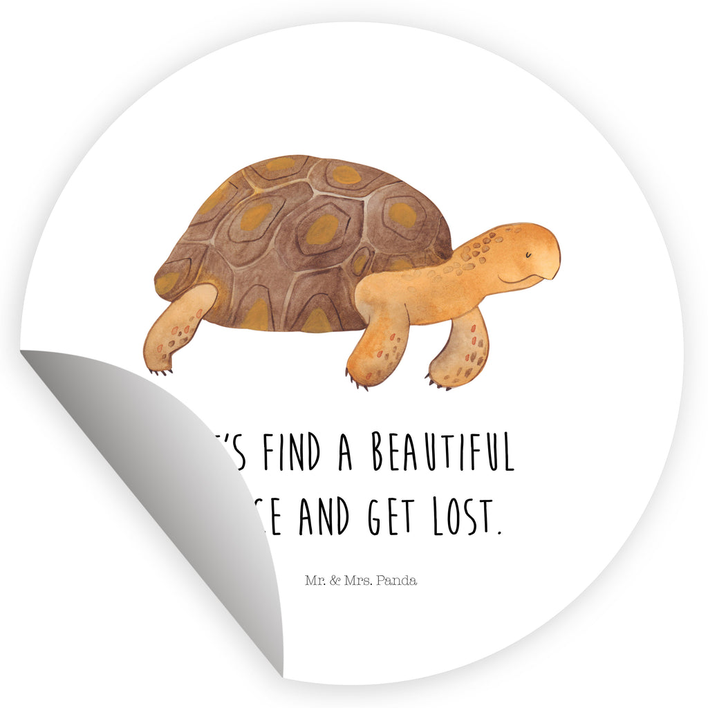 Rund Aufkleber Schildkröte Marschieren Sticker, Aufkleber, Etikett, Meerestiere, Meer, Urlaub, Schildkröte, Schildkröten, get lost, Abenteuer, Reiselust, Inspiration, Neustart, Motivation, Lieblingsmensch