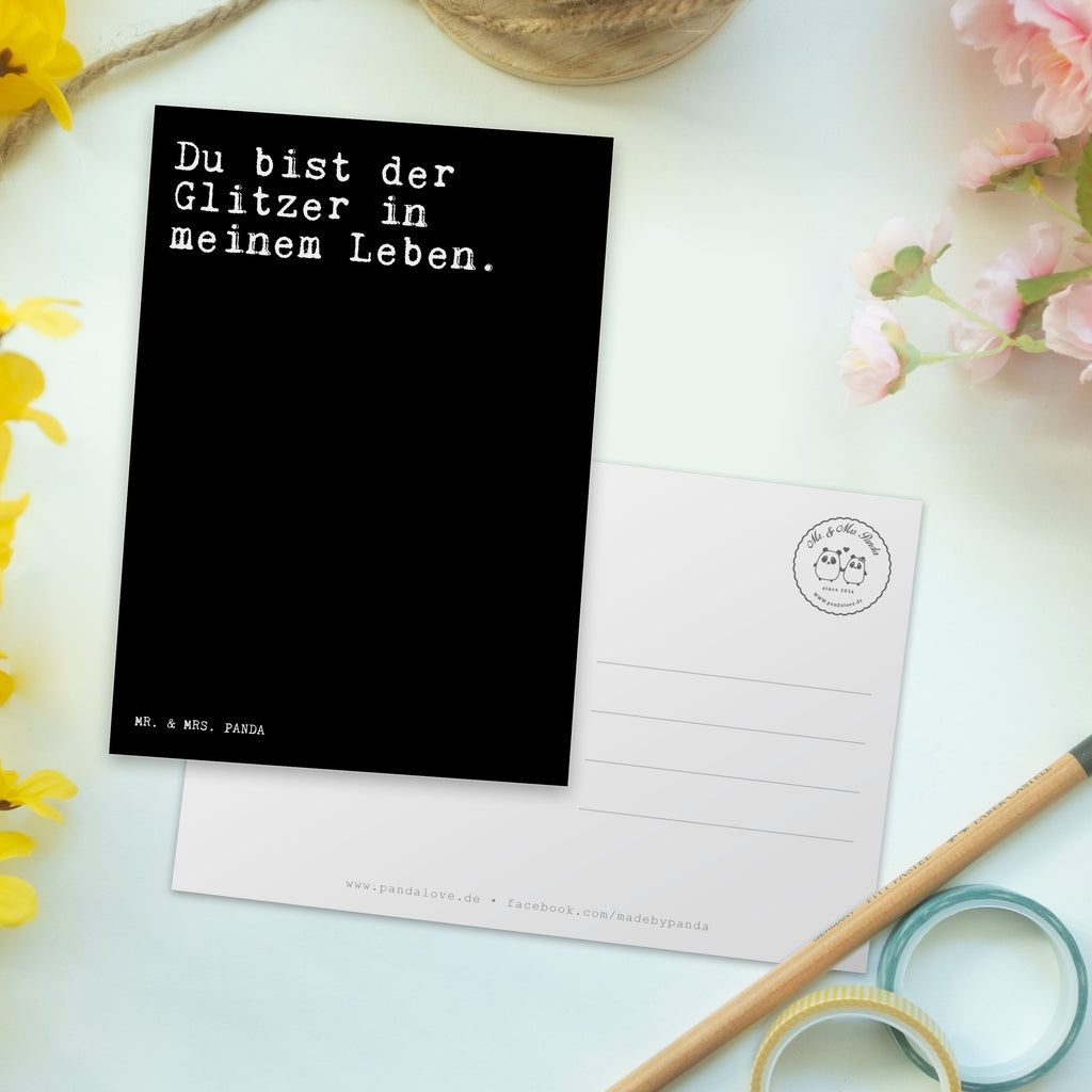 Postkarte Du bist der Glitzer... Postkarte, Karte, Geschenkkarte, Grußkarte, Einladung, Ansichtskarte, Geburtstagskarte, Einladungskarte, Dankeskarte, Ansichtskarten, Einladung Geburtstag, Einladungskarten Geburtstag, Spruch, Sprüche, lustige Sprüche, Weisheiten, Zitate, Spruch Geschenke, Spruch Sprüche Weisheiten Zitate Lustig Weisheit Worte