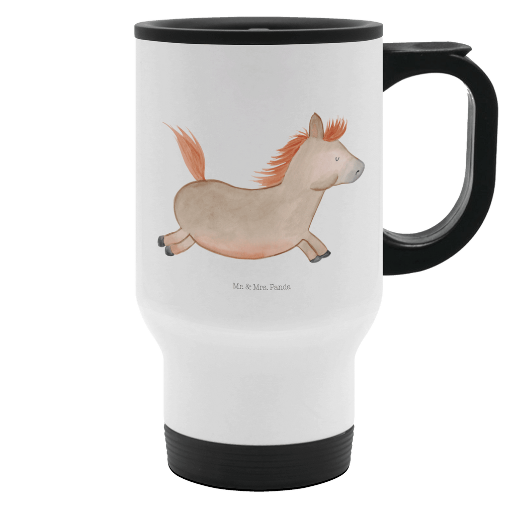 Thermobecher Pferd Springen Thermobecher, To Go Becher, Thermotasse, Kaffeebecher, Isolierbecher, Thermobecher To Go, Warmhaltetasse, Edelstahlbecher, Reisebecher, Tasse mit Deckel, Thermobecher für 400 ml, Kaffeetasse zum Mitnehmen, Tasse zum Mitnehmen, Spülmaschinenfest, Bauernhof, Hoftiere, Landwirt, Landwirtin, Pferd, Pony, Pferde, Stall, Pferdestall, ausreiten, reiten, Pferdebesitzer