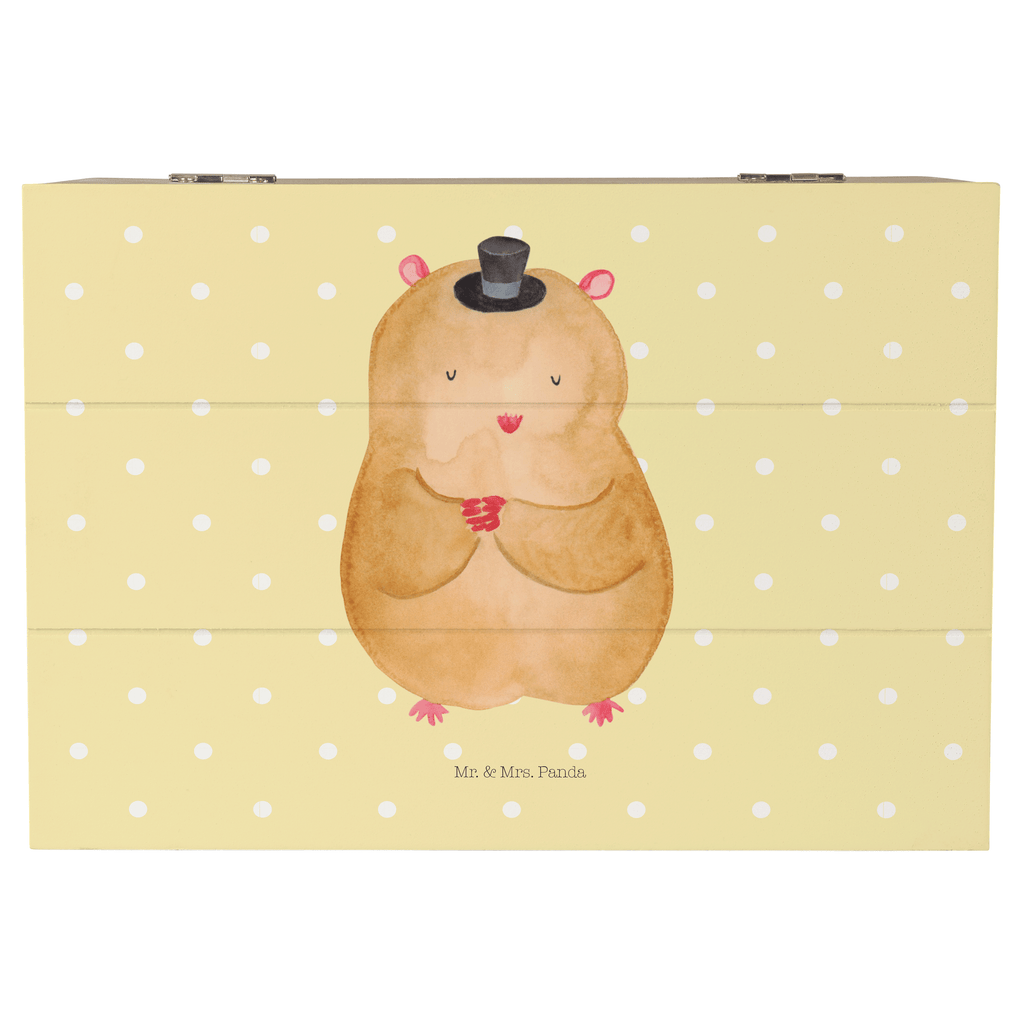 Holzkiste Hamster mit Hut Holzkiste, Kiste, Schatzkiste, Truhe, Schatulle, XXL, Erinnerungsbox, Erinnerungskiste, Dekokiste, Aufbewahrungsbox, Geschenkbox, Geschenkdose, Tiermotive, Gute Laune, lustige Sprüche, Tiere, Hamster, Hut, Magier, Zylinder, Zwerghamster, Zauberer