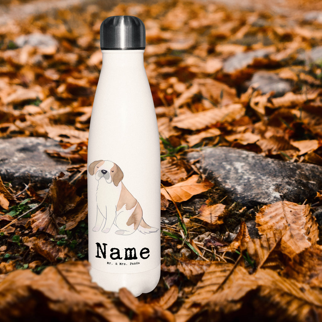 Personalisierte Thermosflasche Saint Bernard Lebensretter Personalisierte Isolierflasche, Personalisierte Thermoflasche, Personalisierte Trinkflasche, Trinkflasche Mit Namen, Wunschname, Bedrucken, Namensflasche, Hund, Hunderasse, Rassehund, Hundebesitzer, Geschenk, Tierfreund, Schenken, Welpe, St. Bernhardshund, Chien du Saint-Bernard, Saint Bernard Dog, Perro San Bernardo, Saint Bernard