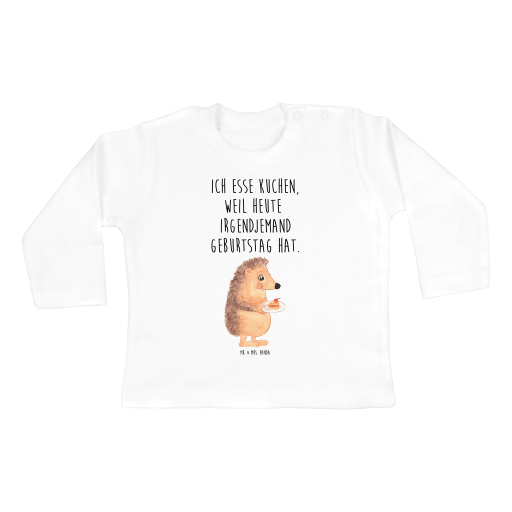 Baby Longsleeve Igel mit Kuchenstück Mädchen, Jungen, Baby, Langarm, Bio, Kleidung, Tiermotive, Gute Laune, lustige Sprüche, Tiere, Igel, Essen Spruch, Kuchen, Backen Geschenk, Kuchen backen, Einladung Party, Geburtstagskuchen, Torte