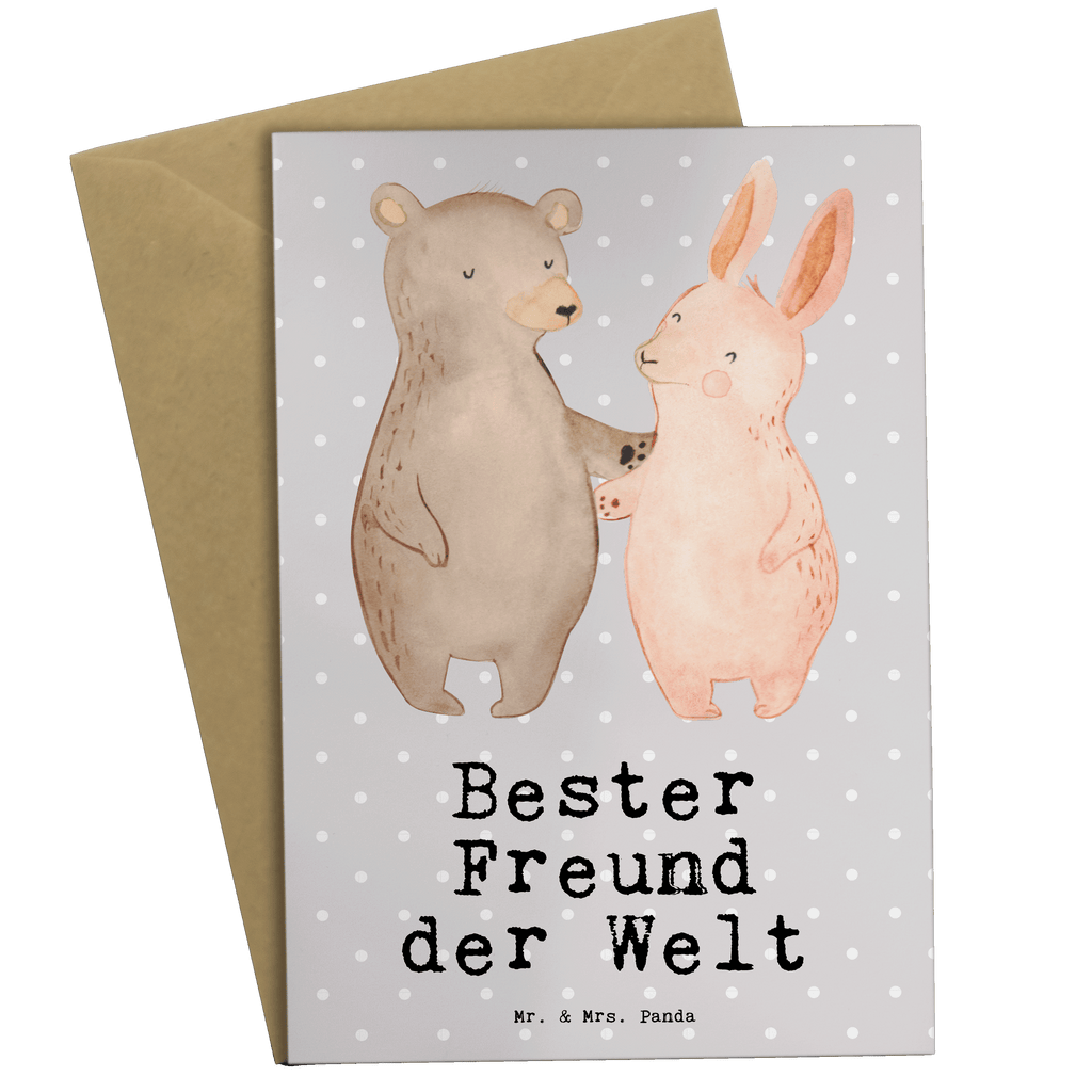 Grußkarte Hase Bester Freund der Welt Grußkarte, Klappkarte, Einladungskarte, Glückwunschkarte, Hochzeitskarte, Geburtstagskarte, Karte, Ansichtskarten, für, Dankeschön, Geschenk, Schenken, Geburtstag, Geburtstagsgeschenk, Geschenkidee, Danke, Bedanken, Mitbringsel, Freude machen, Geschenktipp, Freund, Mann, Ehemann, Kumpel, Bro, Lebensgefährte, Partner, Lieblingsmensch, Liebe, Herz, Love