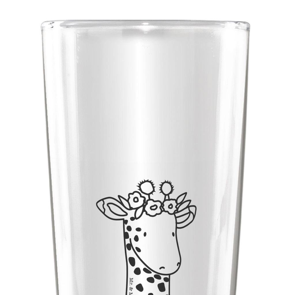 Bierglas Giraffe Blumenkranz Bierglas, Bier Glas, Bierkrug, Bier Krug, Vatertag, Afrika, Wildtiere, Giraffe, Blumenkranz, Abenteurer, Selbstliebe, Freundin