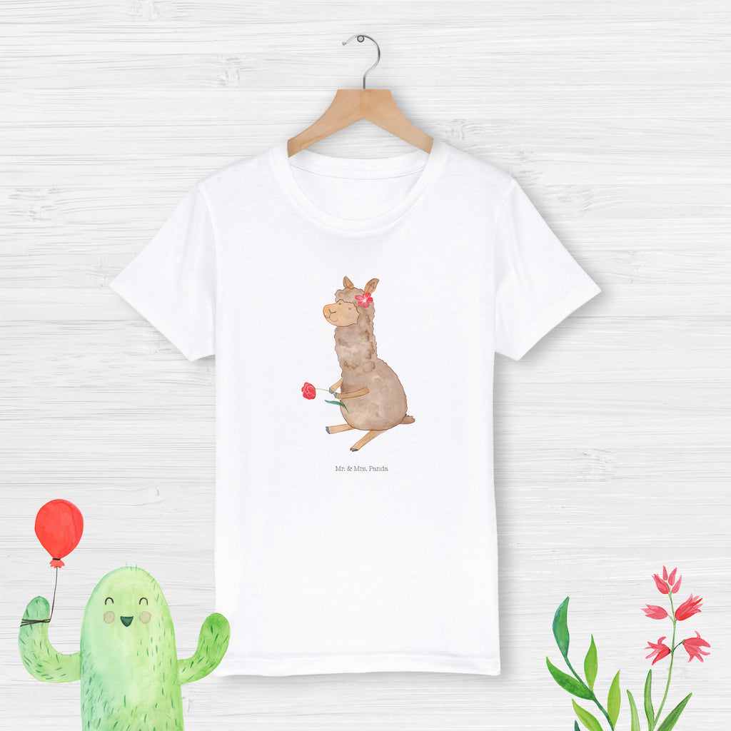 Organic Kinder T-Shirt Alpaka Blume Kinder T-Shirt, Kinder T-Shirt Mädchen, Kinder T-Shirt Jungen, Alpaka, Lama, Blume, Lamas, Alpaka Zitat, Alpaka Spruch, Alpaka Dekor, Alpaka Geschenk, Alpaka Dekoration, Alpaka Witz, Motiv Alpaka