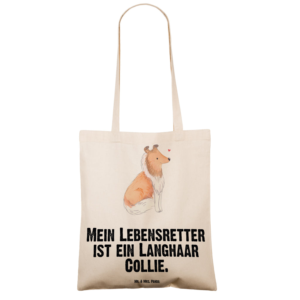 Tragetasche Langhaar Collie Lebensretter Beuteltasche, Beutel, Einkaufstasche, Jutebeutel, Stoffbeutel, Hund, Hunderasse, Rassehund, Hundebesitzer, Geschenk, Tierfreund, Schenken, Welpe, Langhaar Collie, britischer Hütehund