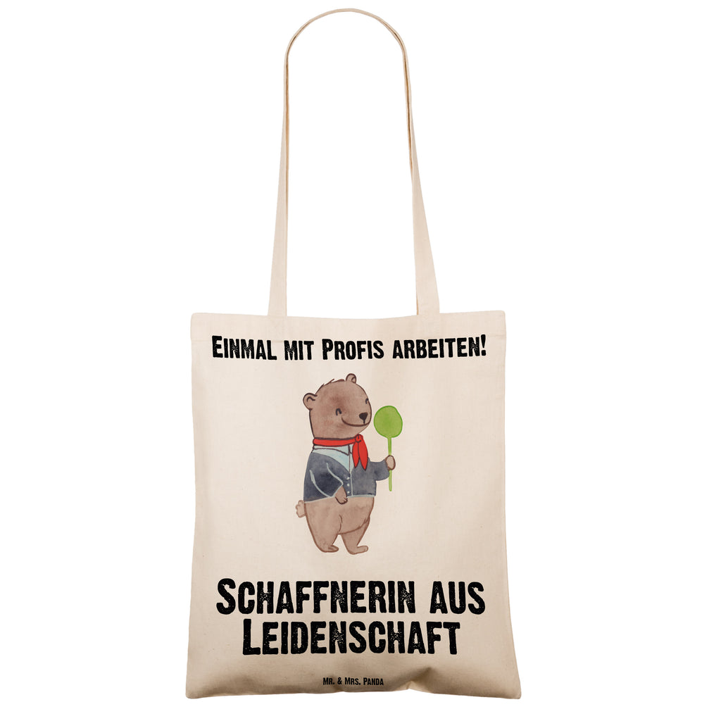 Tragetasche Schaffnerin aus Leidenschaft Beuteltasche, Beutel, Einkaufstasche, Jutebeutel, Stoffbeutel, Tasche, Shopper, Umhängetasche, Strandtasche, Schultertasche, Stofftasche, Tragetasche, Badetasche, Jutetasche, Einkaufstüte, Laptoptasche, Beruf, Ausbildung, Jubiläum, Abschied, Rente, Kollege, Kollegin, Geschenk, Schenken, Arbeitskollege, Mitarbeiter, Firma, Danke, Dankeschön