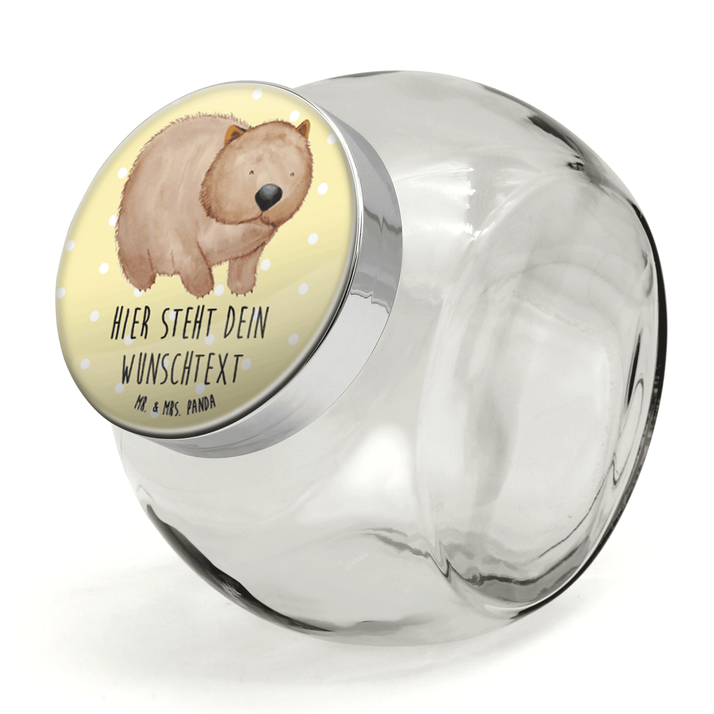 Personalisiertes Bonbonglas Wombat Vorratsdose, Vorratsbehälter, Süßigkeitenglas, Süßigkeitendose, Kaffeedose, Müslidose, Teedose, Keksbehälter, Keksedose, Glasdose, Glasbälter, Vorratsglas, Küchenbehälter, Aufbewahrungsdose, Aufbewahungsglas, Gewürzdose, Küchenorganizer, Snackdose, Tiermotive, Gute Laune, lustige Sprüche, Tiere, Wombat, Das Leben ist schön, Motivation, Spruch, Australien