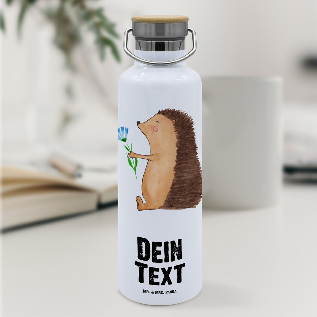 Personalisierte Trinkflasche Igel mit Blume Personalisierte Trinkflasche, Trinkflasche mit Namen, Trinkflasche bedrucken, Flasche personalisiert, Trinkflasch mit Aufdruck, Trinkflasche Werbegeschenk, Namensaufdruck Trinkflasche, Sportflasche personalisiert, Trinkflasche Sport, Tiermotive, Gute Laune, lustige Sprüche, Tiere, Igel, Gute Besserung, Genesungswünsche, Krankheit, Krankenhaus, krank, Besuch