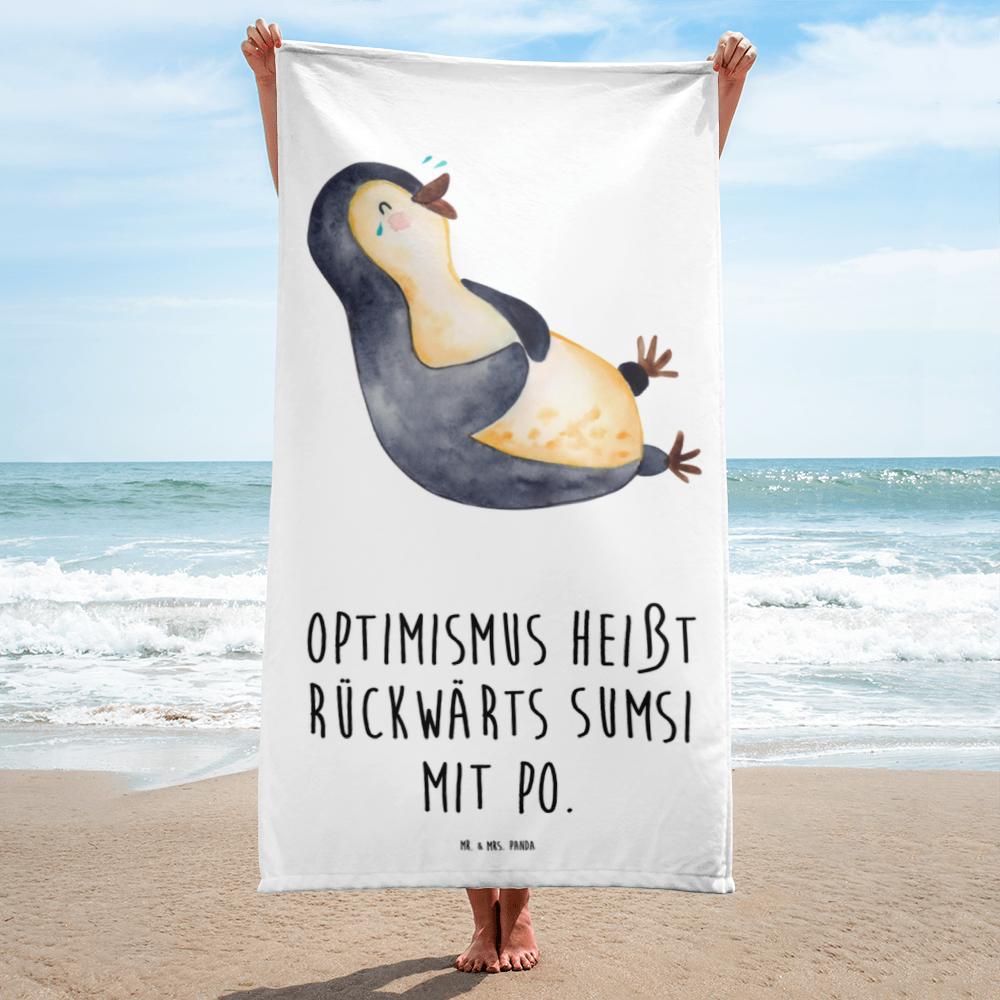 XL Badehandtuch Pinguin Lachen Handtuch, Badetuch, Duschtuch, Strandtuch, Saunatuch, Pinguin, Pinguine, lustiger Spruch, Optimismus, Fröhlich, Lachen, Humor, Fröhlichkeit