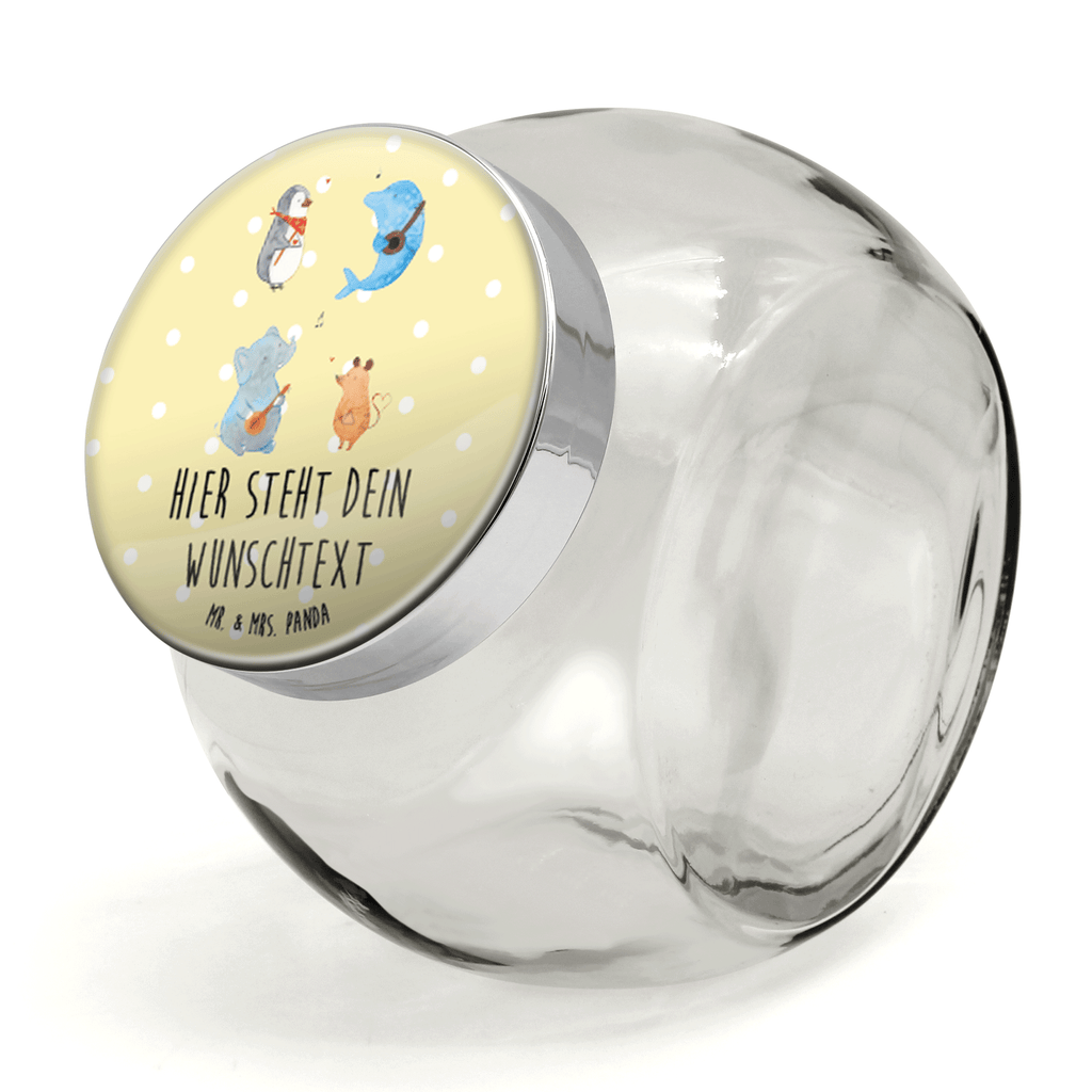 Personalisiertes Bonbonglas Big Band Vorratsdose, Vorratsbehälter, Süßigkeitenglas, Süßigkeitendose, Kaffeedose, Müslidose, Teedose, Keksbehälter, Keksedose, Glasdose, Glasbälter, Vorratsglas, Küchenbehälter, Aufbewahrungsdose, Aufbewahungsglas, Gewürzdose, Küchenorganizer, Snackdose, Tiermotive, Gute Laune, lustige Sprüche, Tiere, Hund, Pinguin, Maus, Elefant, Delfin, Gitarre, Band, Triangel, Musikanten, Musik