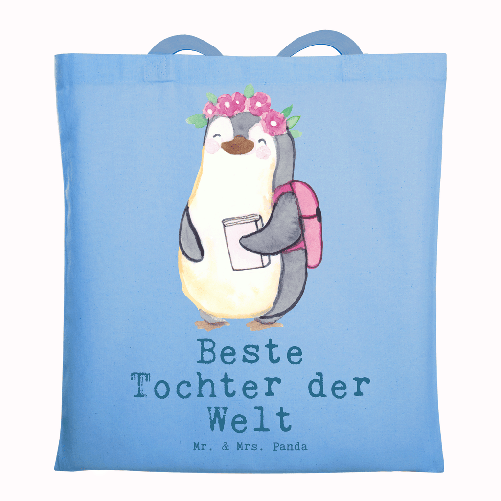 Tragetasche Pinguin Beste Tochter der Welt Beuteltasche, Beutel, Einkaufstasche, Jutebeutel, Stoffbeutel, Tasche, Shopper, Umhängetasche, Strandtasche, Schultertasche, Stofftasche, Tragetasche, Badetasche, Jutetasche, Einkaufstüte, Laptoptasche, für, Dankeschön, Geschenk, Schenken, Geburtstag, Geburtstagsgeschenk, Geschenkidee, Danke, Bedanken, Mitbringsel, Freude machen, Geschenktipp, Tochter, Töchter, Töchterchen, Geburt, Kleine, Mutter, Vater, Kind, Kinder, Familie, Belohnung