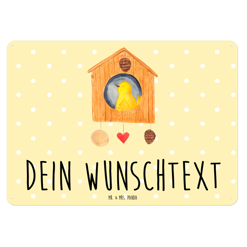 Personalisiertes Blechschild Vogelhaus Home Blechschild, Metallschild, Geschenk Schild, Schild, Magnet-Metall-Schild, Deko Schild, Wandschild, Wand-Dekoration, Türschild, Tiermotive, Gute Laune, lustige Sprüche, Tiere, Vogelhaus, Vogel, Home sweet Home, Einzug, Umzug, Geschenk, Einzugsgeschenk, Hausbau, Haus