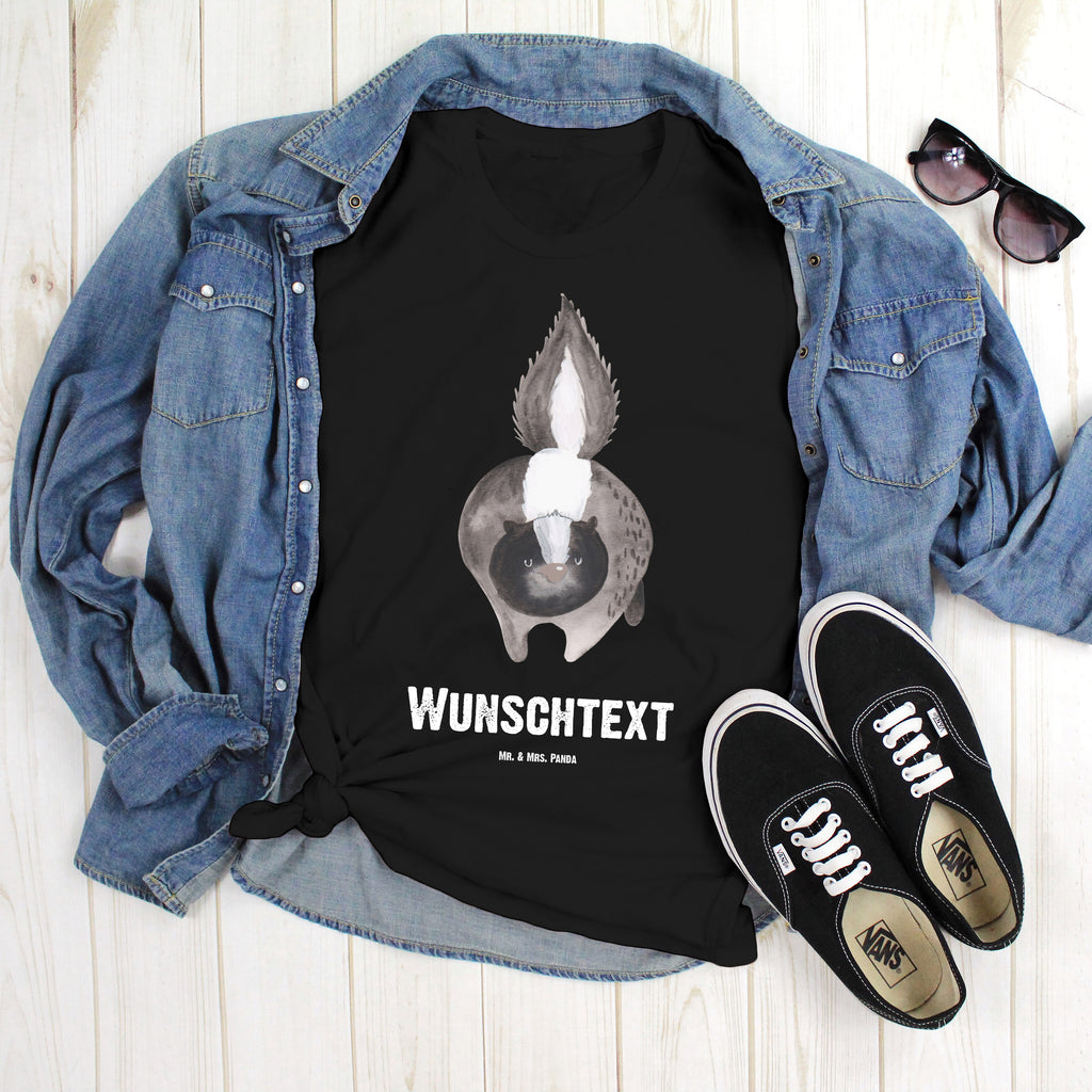 Personalisiertes T-Shirt Stinktier Angriff T-Shirt Personalisiert, T-Shirt mit Namen, T-Shirt mit Aufruck, Männer, Frauen, Wunschtext, Bedrucken, Stinktier, Skunk, Wildtier, Raubtier, Stinker, Stinki, wütend, Drohung