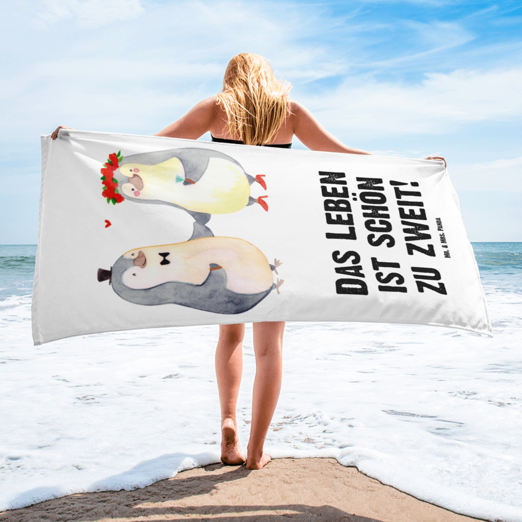 XL Badehandtuch Pinguin Heirat Handtuch, Badetuch, Duschtuch, Strandtuch, Saunatuch, Liebe, Partner, Freund, Freundin, Ehemann, Ehefrau, Heiraten, Verlobung, Heiratsantrag, Liebesgeschenk, Jahrestag, Hocheitstag