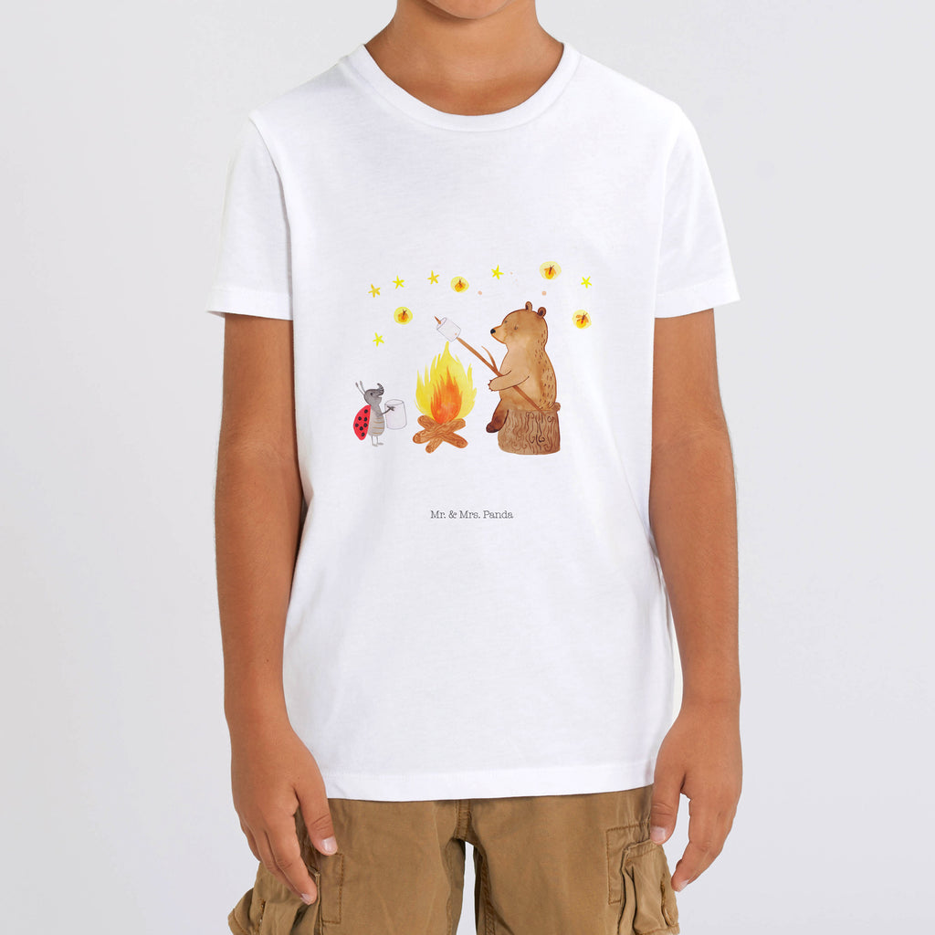 Organic Kinder T-Shirt Bär & Marienkäfer Lagerfeuer Kinder T-Shirt, Kinder T-Shirt Mädchen, Kinder T-Shirt Jungen, Bär, Teddy, Teddybär, Lagerfeuer