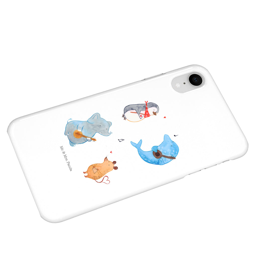 Handyhülle Big Band Handyhülle, Handycover, Cover, Handy, Hülle, Iphone 10, Iphone X, Tiermotive, Gute Laune, lustige Sprüche, Tiere, Hund, Pinguin, Maus, Elefant, Delfin, Gitarre, Band, Triangel, Musikanten, Musik