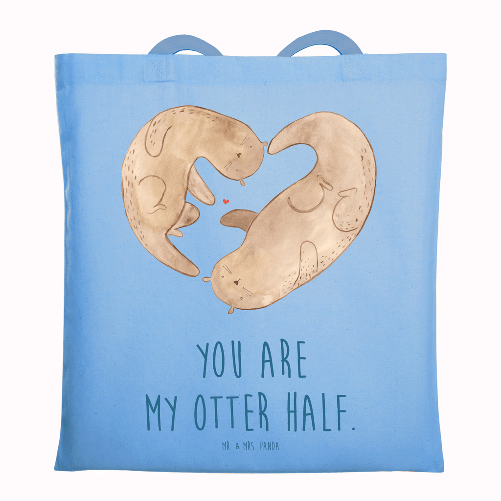 Tragetasche Otter Herz Beuteltasche, Beutel, Einkaufstasche, Jutebeutel, Stoffbeutel, Otter, Fischotter, Seeotter, Liebe, Herz, Liebesbeweis, Liebesgeschenk, Bessere Hälfte, Love you, Jahrestag, Hochzeitstag, Verlobung, gemeinsames Leben