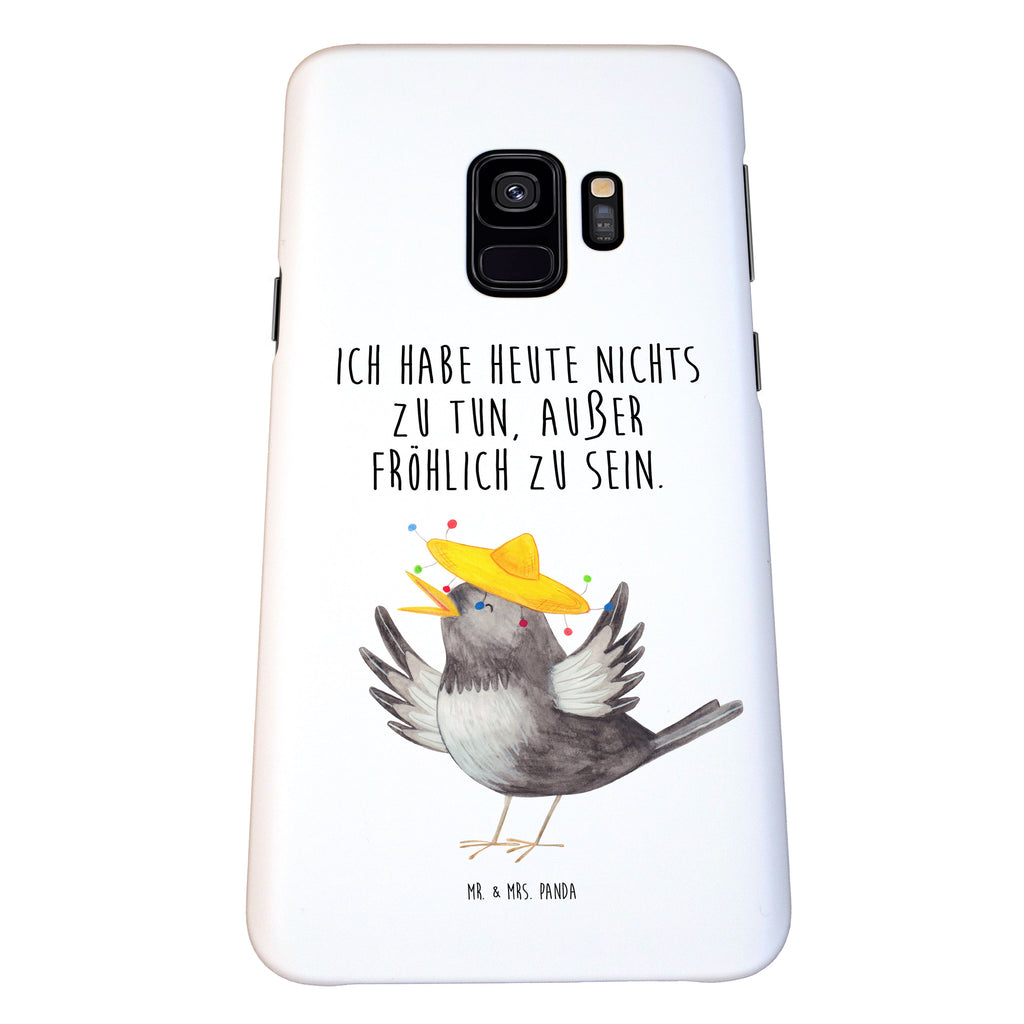 Handyhülle Rabe Sombrero Handyhülle, Handycover, Cover, Handy, Hülle, Iphone 10, Iphone X, Tiermotive, Gute Laune, lustige Sprüche, Tiere, Rabe, Vogel, Vögel, Spruch positiv, fröhlich sein, glücklich sein, Glück Spruch, froh, Elster, Motivation