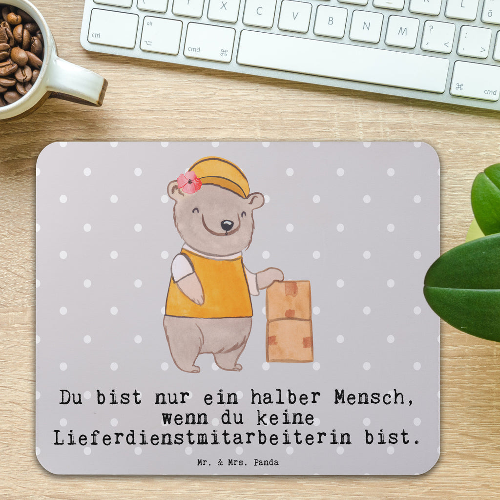 Mauspad Lieferdienstmitarbeiterin mit Herz Mousepad, Computer zubehör, Büroausstattung, PC Zubehör, Arbeitszimmer, Mauspad, Einzigartiges Mauspad, Designer Mauspad, Mausunterlage, Mauspad Büro, Beruf, Ausbildung, Jubiläum, Abschied, Rente, Kollege, Kollegin, Geschenk, Schenken, Arbeitskollege, Mitarbeiter, Firma, Danke, Dankeschön, Lieferdienstmitarbeiterin, Pizzabäckerin, Pizzabotin, Pizzabringdienst, Lieferbringdienst