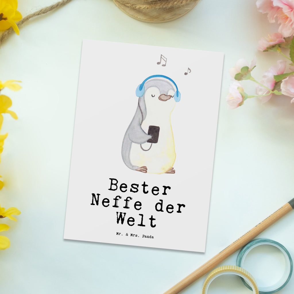 Postkarte Pinguin Bester Neffe der Welt Postkarte, Karte, Geschenkkarte, Grußkarte, Einladung, Ansichtskarte, Geburtstagskarte, Einladungskarte, Dankeskarte, Ansichtskarten, Einladung Geburtstag, Einladungskarten Geburtstag, für, Dankeschön, Geschenk, Schenken, Geburtstag, Geburtstagsgeschenk, Geschenkidee, Danke, Bedanken, Mitbringsel, Freude machen, Geschenktipp, Neffe, Onkel, Tante, Patentante, Patentonkel, Patenkind, Taufe, Sohn der Schwester, Sohn des Bruders, Bester