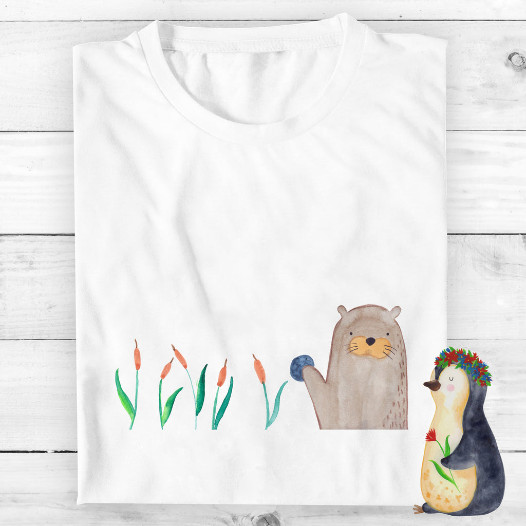 Personalisiertes T-Shirt Otter mit Stein T-Shirt Personalisiert, T-Shirt mit Namen, T-Shirt mit Aufruck, Männer, Frauen, Wunschtext, Bedrucken, Otter, Fischotter, Seeotter, Otter Seeotter See Otter