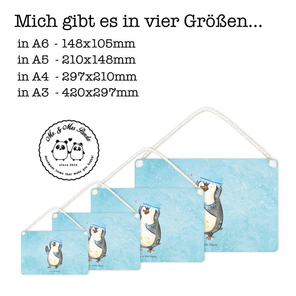 Deko Schild Pinguin duscht Dekoschild, Deko Schild, Schild, Tür Schild, Türschild, Holzschild, Wandschild, Wanddeko, Pinguin, Pinguine, Dusche, duschen, Lebensmotto, Motivation, Neustart, Neuanfang, glücklich sein