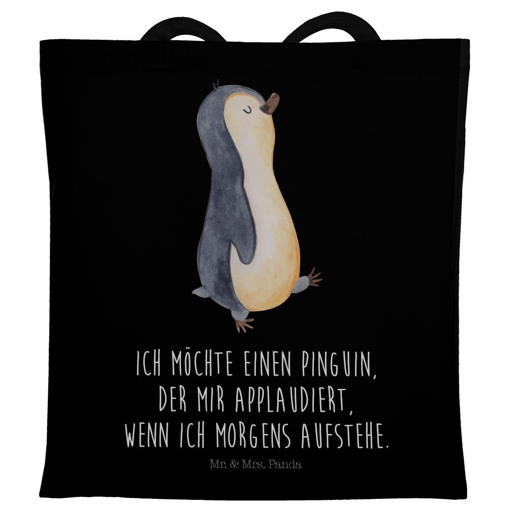 Tragetasche Pinguin marschieren Beuteltasche, Beutel, Einkaufstasche, Jutebeutel, Stoffbeutel, Pinguin, Pinguine, Frühaufsteher, Langschläfer, Bruder, Schwester, Familie