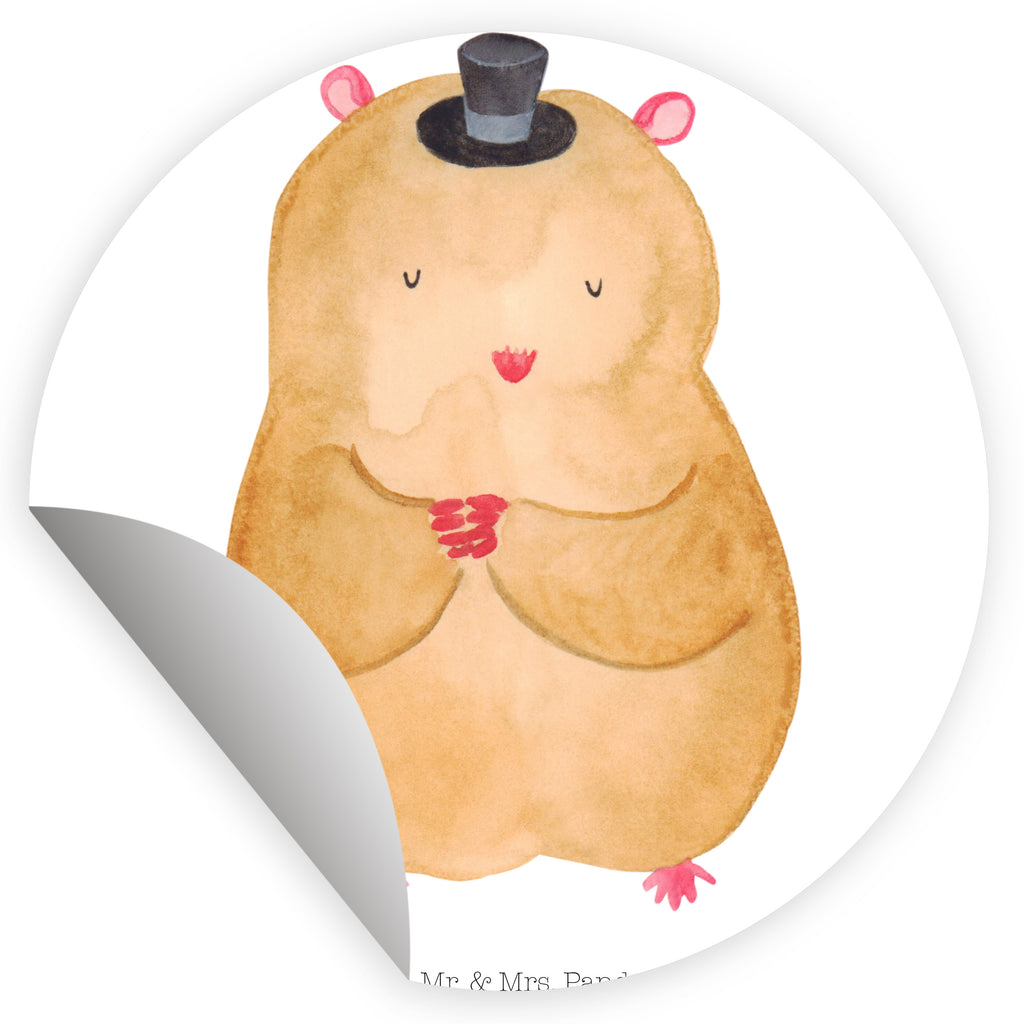 Rund Aufkleber Hamster mit Hut Sticker, Aufkleber, Etikett, Tiermotive, Gute Laune, lustige Sprüche, Tiere, Hamster, Hut, Magier, Zylinder, Zwerghamster, Zauberer