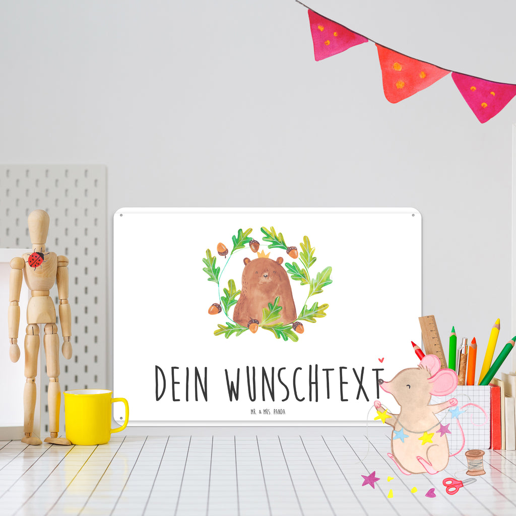 Personalisiertes Blechschild Bär König Blechschild, Metallschild, Geschenk Schild, Schild, Magnet-Metall-Schild, Deko Schild, Wandschild, Wand-Dekoration, Türschild, Bär, Teddy, Teddybär, Papa, Papa Bär, bester Vater, bester Papa, weltbester Papa, Vatertag, Vater, Dad, Daddy, Papi