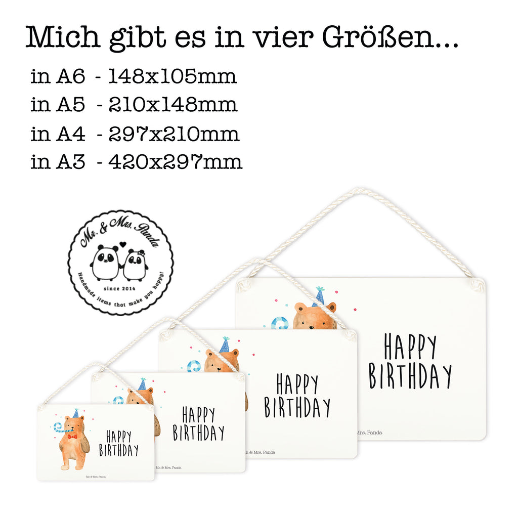 Deko Schild Birthday Bär Dekoschild, Deko Schild, Schild, Tür Schild, Türschild, Holzschild, Wandschild, Wanddeko, Bär, Teddy, Teddybär, Happy Birthday, Alles Gute, Glückwunsch, Geburtstag