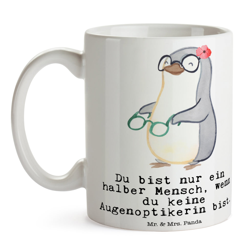 Tasse Augenoptikerin mit Herz Tasse, Kaffeetasse, Teetasse, Becher, Kaffeebecher, Teebecher, Keramiktasse, Porzellantasse, Büro Tasse, Geschenk Tasse, Tasse Sprüche, Tasse Motive, Kaffeetassen, Tasse bedrucken, Designer Tasse, Cappuccino Tassen, Schöne Teetassen, Beruf, Ausbildung, Jubiläum, Abschied, Rente, Kollege, Kollegin, Geschenk, Schenken, Arbeitskollege, Mitarbeiter, Firma, Danke, Dankeschön, Augenoptikerin, Optikerin, Augenärztin, Optometristin, Brillenverkäuferin, Brillengeschäft, Eröffnung