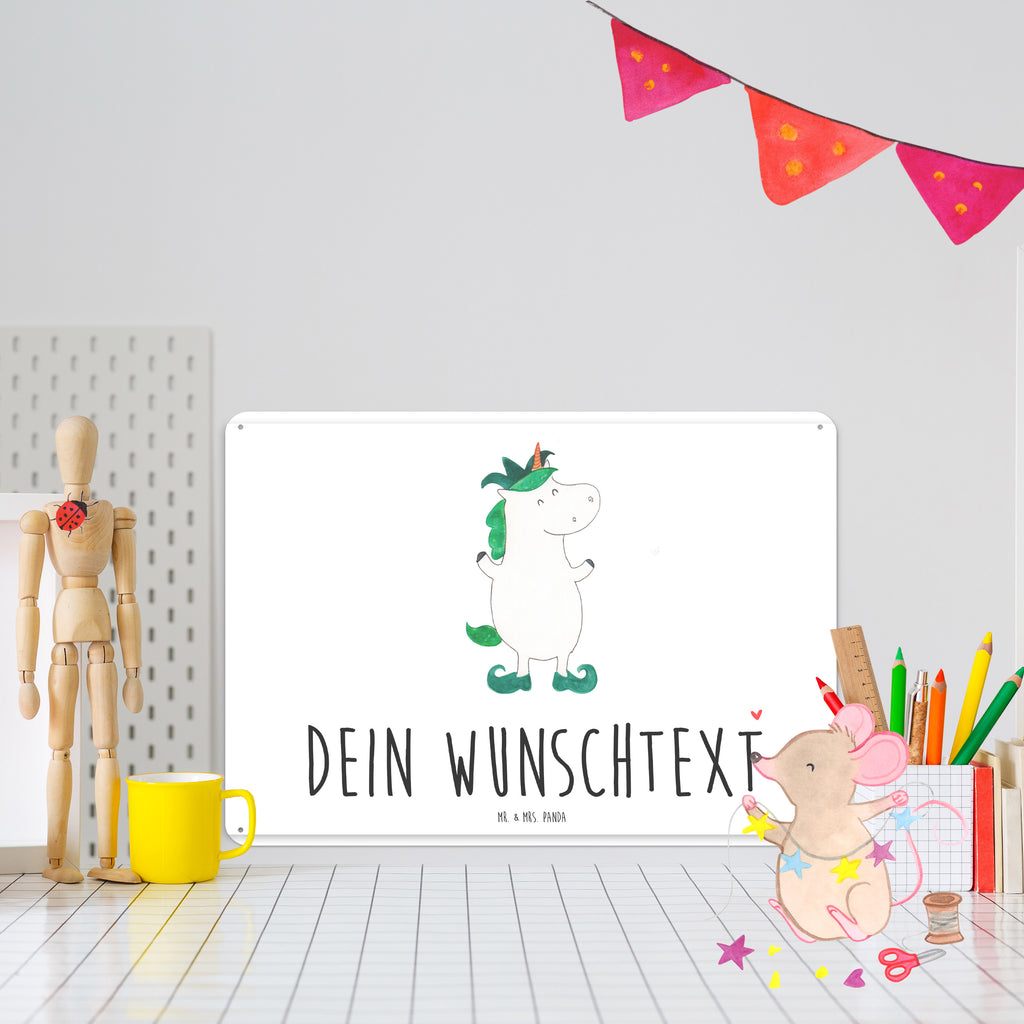 Personalisiertes Blechschild Einhorn Joker Blechschild, Metallschild, Geschenk Schild, Schild, Magnet-Metall-Schild, Deko Schild, Wandschild, Wand-Dekoration, Türschild, Einhorn, Einhörner, Einhorn Deko, Unicorn, Hofnarr, Kasper, Gaukler, Mittelalter