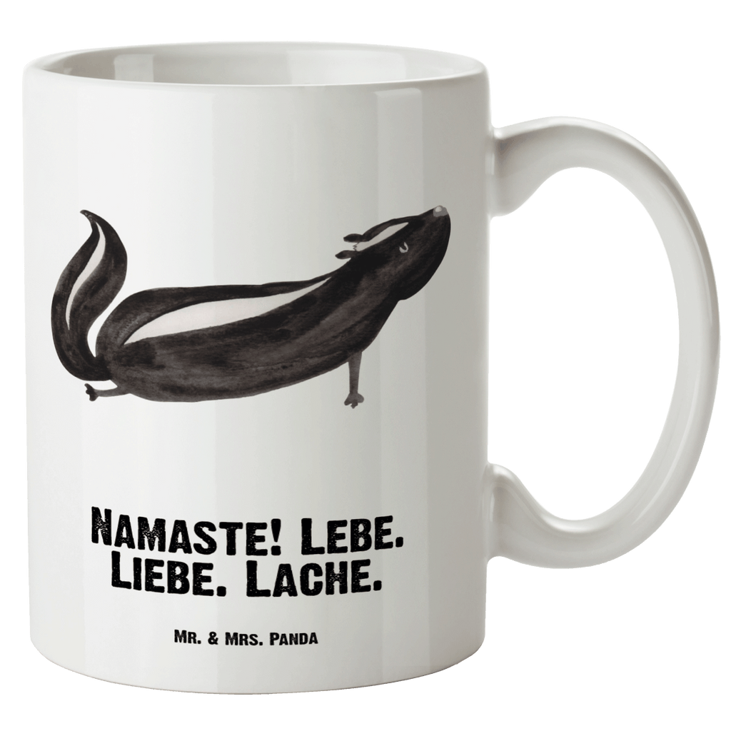 XL Tasse Stinktier Yoga XL Tasse, Große Tasse, Grosse Kaffeetasse, XL Becher, XL Teetasse, spülmaschinenfest, Jumbo Tasse, Groß, Stinktier, Skunk, Wildtier, Raubtier, Stinker, Stinki, Yoga, Namaste, Lebe, Liebe, Lache