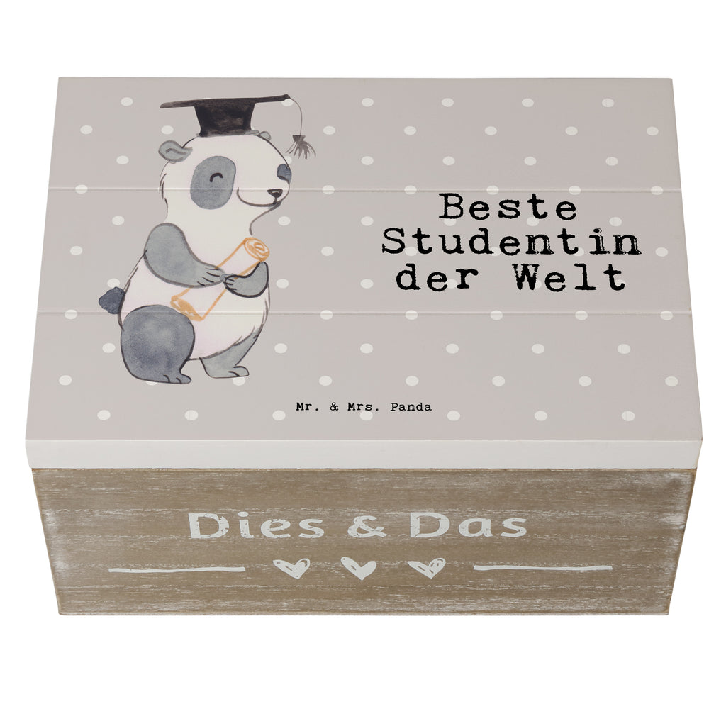 Holzkiste Panda Beste Studentin der Welt Holzkiste, Kiste, Schatzkiste, Truhe, Schatulle, XXL, Erinnerungsbox, Erinnerungskiste, Dekokiste, Aufbewahrungsbox, Geschenkbox, Geschenkdose, für, Dankeschön, Geschenk, Schenken, Geburtstag, Geburtstagsgeschenk, Geschenkidee, Danke, Bedanken, Mitbringsel, Freude machen, Geschenktipp, Studentin, Studium, Tochter, Spaß, Musterschülerin, lustig, Studienabschluss, witzig, Universität, Abschluss, Alumni, Uni, Studenten, Hochschule