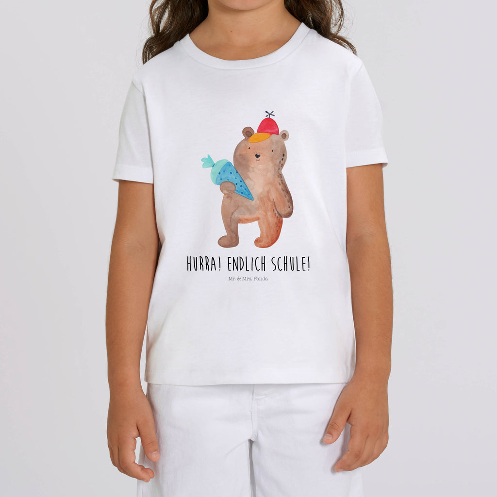 Organic Kinder T-Shirt Bär Schultüte Kinder T-Shirt, Kinder T-Shirt Mädchen, Kinder T-Shirt Jungen, Bär, Teddy, Teddybär, Bär Motiv, Schultüte, Erster Schultag Geschenk, Einschulung Geschenk, Schule Geschenk, Grundschule, Schulanfang, Schulbeginn