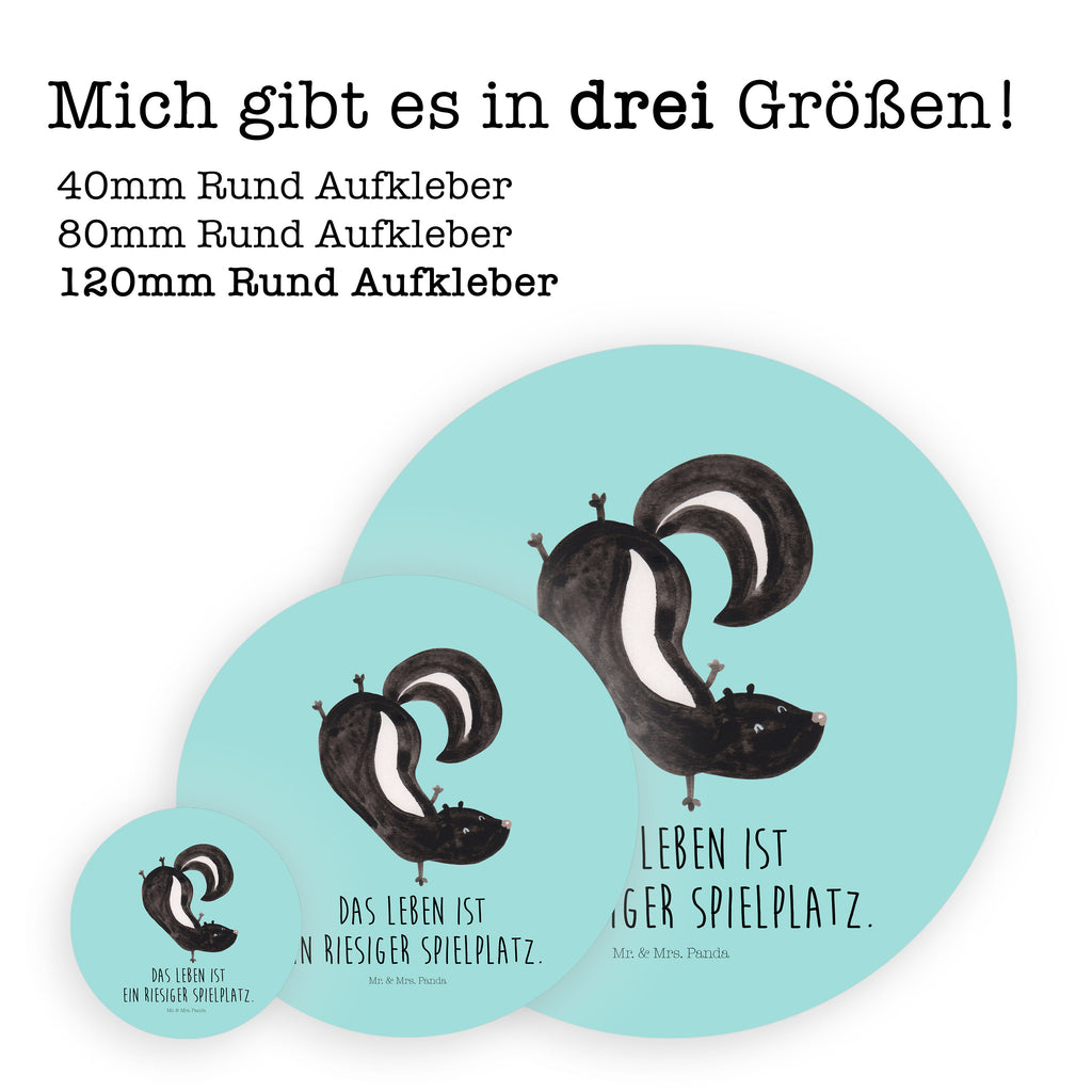 Rund Aufkleber Stinktier Handstand Sticker, Aufkleber, Etikett, Stinktier, Skunk, Wildtier, Raubtier, Stinker, Stinki, Spielplatz, verpielt, Kind