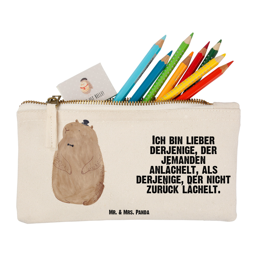 Schminktasche Murmeltier Schminktasche, Kosmetiktasche, Kosmetikbeutel, Stiftemäppchen, Etui, Federmappe, Makeup, XXL, Schminketui, Kosmetiketui, Schlamperetui, Tiermotive, Gute Laune, lustige Sprüche, Tiere, Murmeltier, Knigge, Fröhlichkeit, Freundlichkeit, Respekt, Anstand