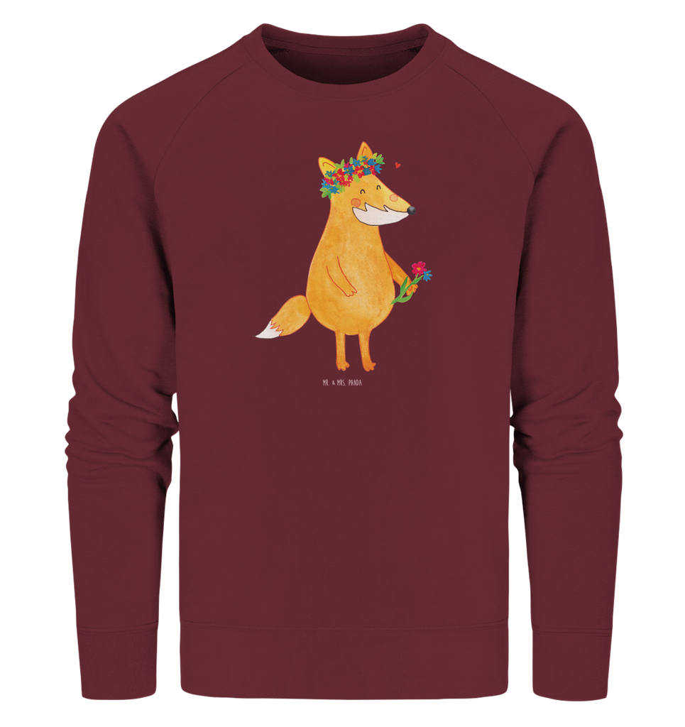 Organic Pullover Fuchs Blumen Pullover, Pullover Männer, Pullover Frauen, Sweatshirt, Sweatshirt Männer, Sweatshirt Frauen, Unisex, Fuchs, Füchse, Fox, Liebe, Freundin, Fuchsmädchen, Blumenmädchen, Freundinnen, Liebesbeweis, Blume, Blumen, Motivation, Freude, ich, mich, Selbstliebe