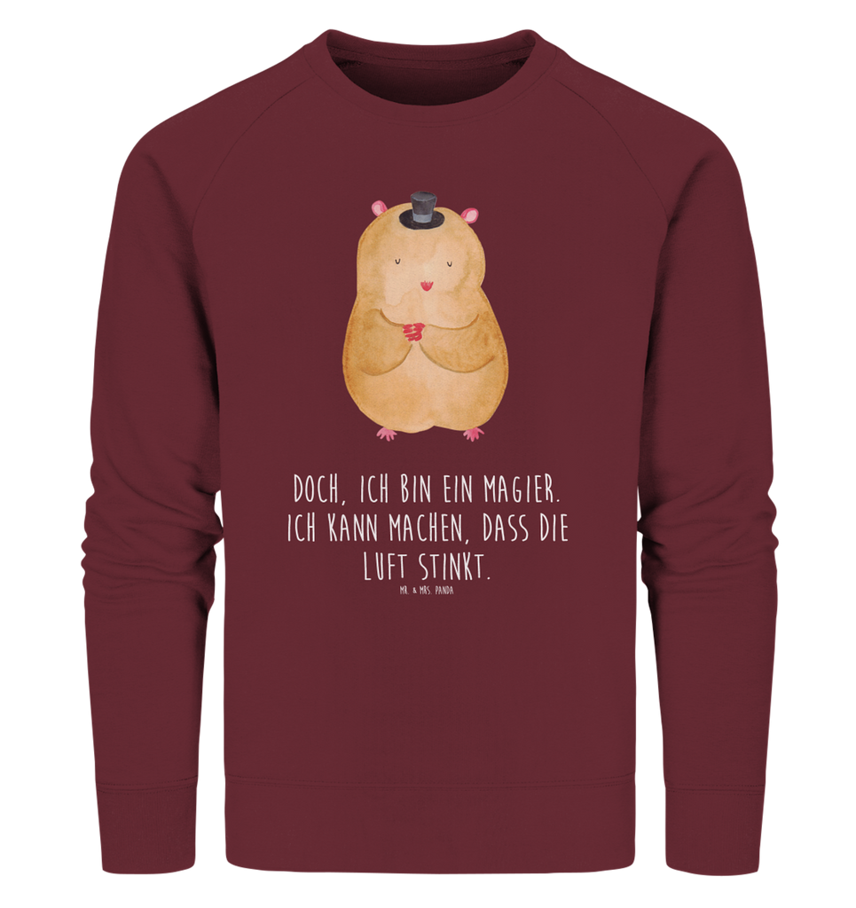 Organic Pullover Hamster mit Hut Pullover, Pullover Männer, Pullover Frauen, Sweatshirt, Sweatshirt Männer, Sweatshirt Frauen, Unisex, Tiermotive, Gute Laune, lustige Sprüche, Tiere, Hamster, Hut, Magier, Zylinder, Zwerghamster, Zauberer